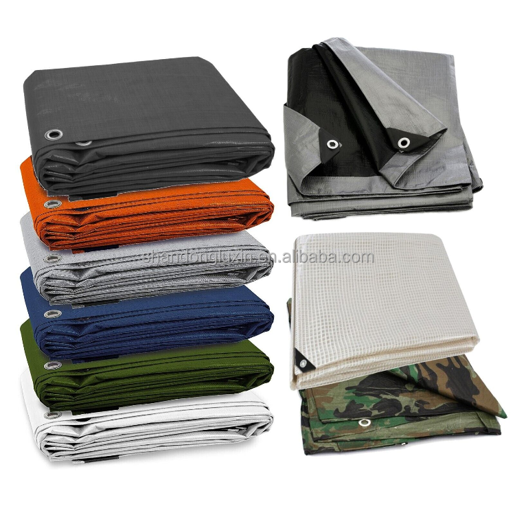 Pe Plastic Tarpaulin Waterproof Wear-Resistant Poly Tarps Cargo Yard Rain Cloth HDPE Tarpaulins for Outdoor Cover